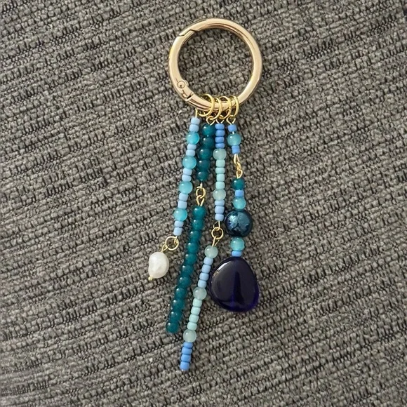 Blue Grotto Capri Blue Aquamarine Designer Inspired Beaded Bag Charm - Picture 3 of 4